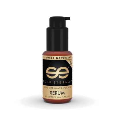 Source Naturals Skin Eternal Serum - Moisturizing Lotion with C-Ester, DMAE, &amp; Liopic Acid- 1.7 Fluid oz