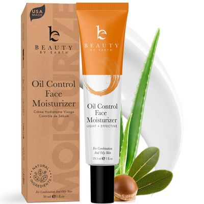 Oil Control Face Moisturizer - USA Made with Natural &amp; Organic Ingredients, Lightweight and Mattifying Moisturizer for Oily &amp; Acne Prone Skin, Face Cream with Niacinamide and Hyaluronic Acid