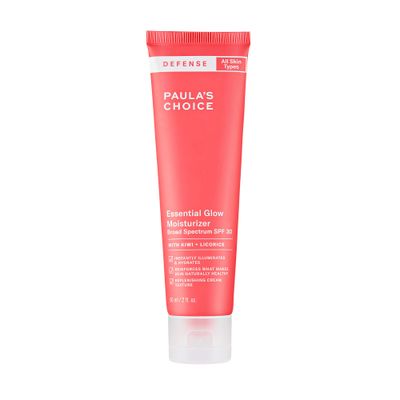Paula&#39;s Choice DEFENSE Essential Glow Mineral Moisturizer SPF 30 with Kiwi Extract, Vitamin C &amp; E, Niacinamide, Argan Oil &amp; Resveratrol, Radiant Dewy Finish, 2 Oz Tube
