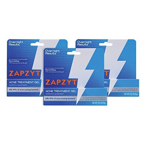 Zapzyt Maximum Strength 10% Benzoyl Peroxide Acne Treatment Gel 1 oz. (Pack of 3)