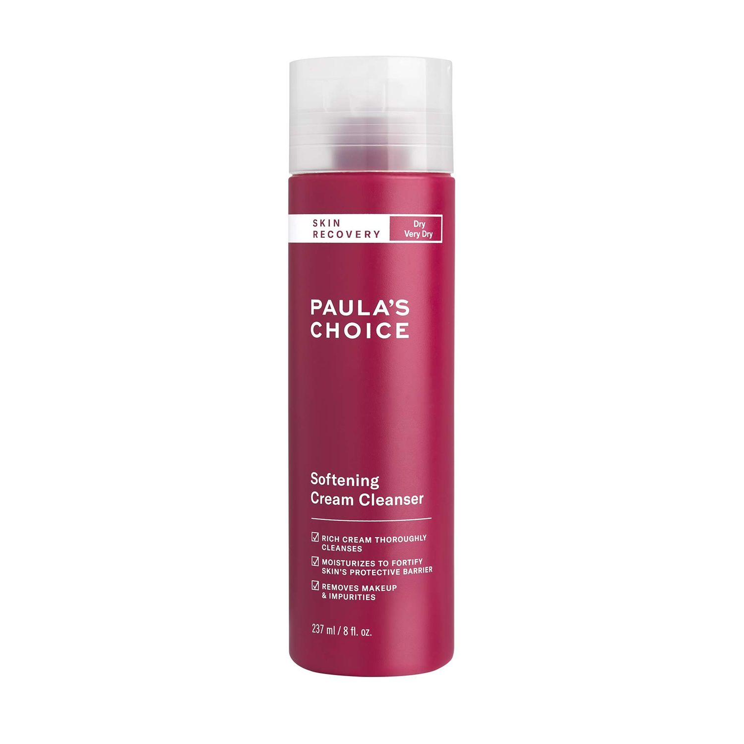 Paula&#39;s Choice SKIN RECOVERY Cream Cleanser, 8 Ounce Bottle for Extra Sensitive, Redness and Rosacea Prone Skin, Normal to Very Dry Facial Skin