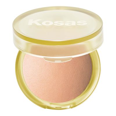 Kosas Sun Show Glowy Warmth Baked Bronzer - Contouring Powder for Cheekbones, Nose &amp; Jawline - Enriched with Concentrated Fatty Acids - Talc-Free, Vegan &amp; Hypoallergenic - Waves