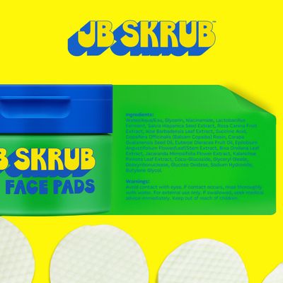 JB SKRUB The Face Pads - Kids, Tween Boys &amp; Teens Acne Cleansing Pads for Cool Confidence - Say Goodbye to Greasy Skin and Hello to Freshness - 40 Cleansing Wipes
