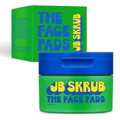 JB SKRUB The Face Pads - Kids, Tween Boys &amp; Teens Acne Cleansing Pads for Cool Confidence - Say Goodbye to Greasy Skin and Hello to Freshness - 40 Cleansing Wipes