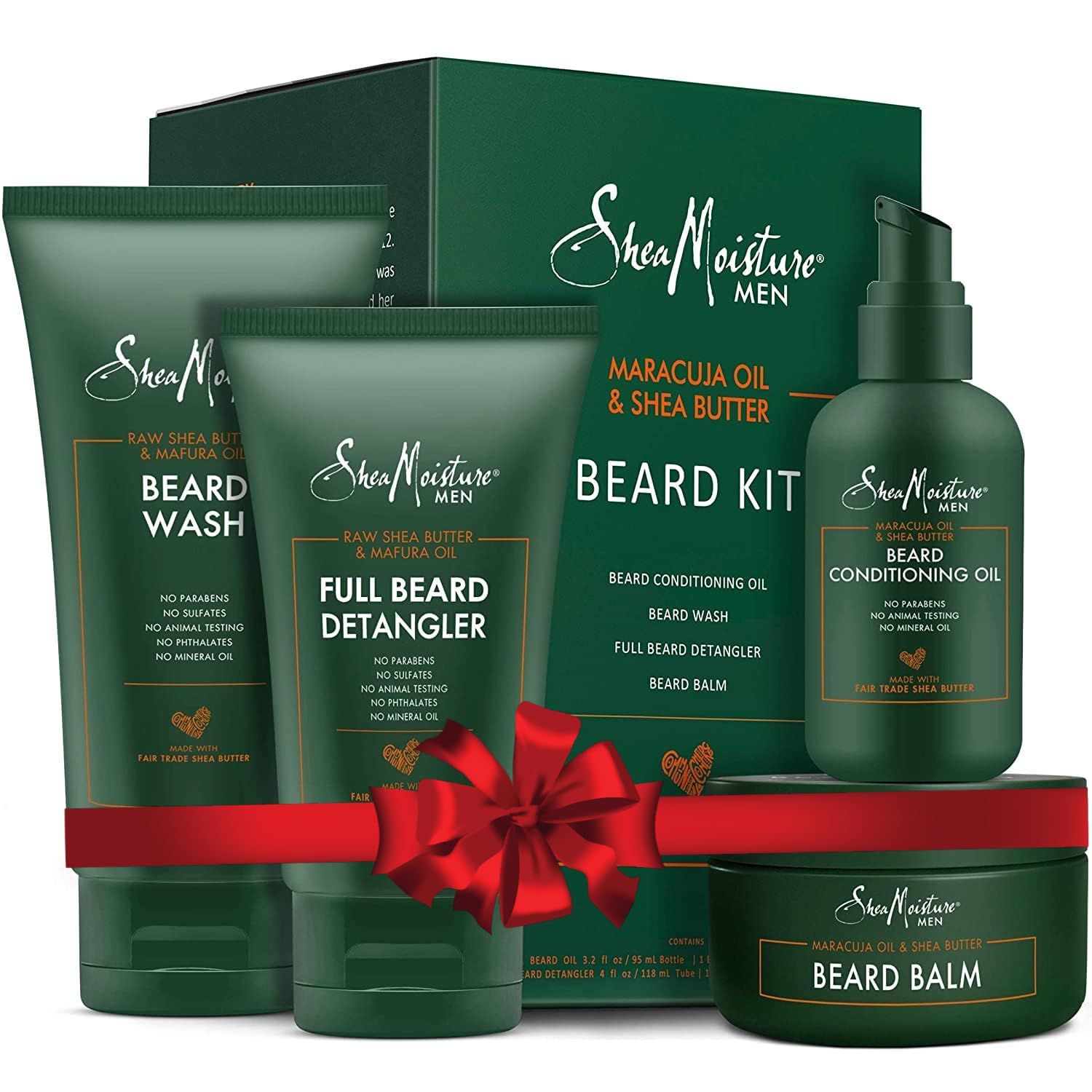 SheaMoisture Beard-Care Kit for Men, Includes Wash, Balm, Oil, Conditioner, Natural Shea Butter &amp; Maracuja Oil, Great Gift