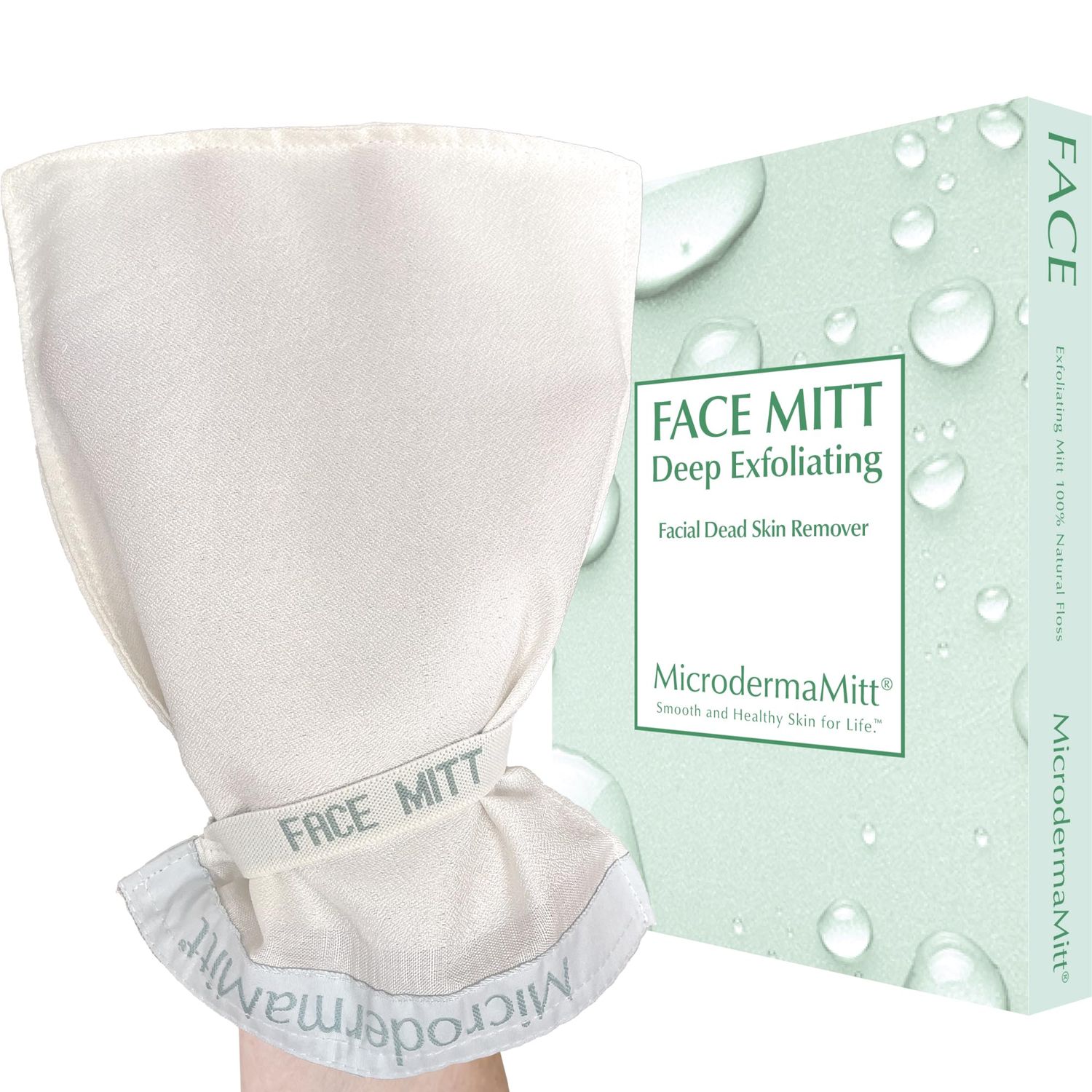 MicrodermaMitt Deep Exfoliating Mitt Scrub for Face, Lips &amp; Neck - Dead Skin &amp; Blackheads Remover - Gentle Facial Scrubber - Exfoliator Glove for Shower - Women Skin Care