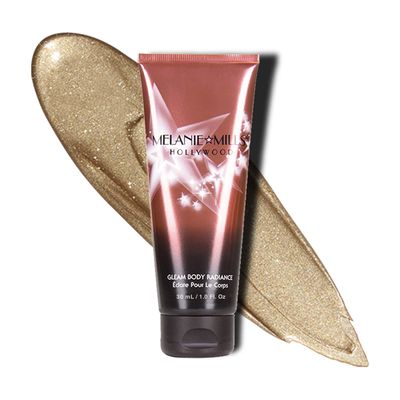 Melanie Mills Hollywood Gleam Body Radiance All In One Makeup, Moisturizer &amp; Glow For Face &amp; Body - Disco Gold, Mini 1 fl.oz.