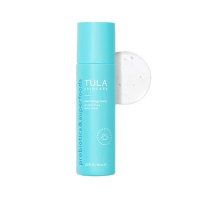 TULA Skin Care Clarifying Tonic Alcohol-Free Daily Toner - Face Toner to Gently Exfoliate and Tighten Pores, Contains Witch Hazel and Niacinamide, 5.07 Fl Oz.