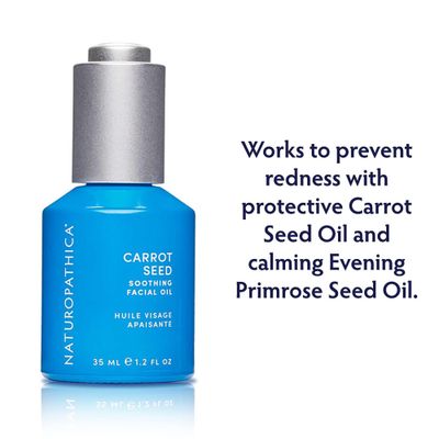 Naturopathica Carrot Seed Soothing Facial Oil, Rejuvenating Face Oil to Help Prevent Redness &amp; Protect Skin, Hydrating Antioxidant Oil for Face, 1.18 fl oz