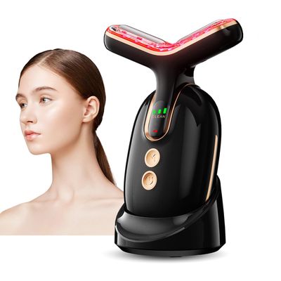 Mosnami 3 Massage Modes Face Neck Massager,3 Color Rechargeable Facial Massager,at Home Face Culpting Tool for Skin Care(Black)