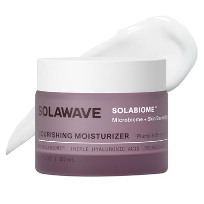 SolaWave Nourishing Moisturizer Face Cream - Peptide &amp; Hyaluronic Acid Cream with Solabiome Probiotic Barrier Booster - Gel Moisturizer Face Cream Korean Skin Care for Aging &amp; Dryness, 1.7 Oz.