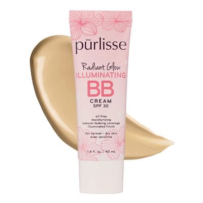 prlisse Radiant Glow Illuminating BB Cream Spf30 Hydrating and Moisturizing Natural Organic Cruelty-free Sulphate &amp; Paraben Free For All Skin Even Sensitive Skin 1.4 Fl Oz (Light Medium)