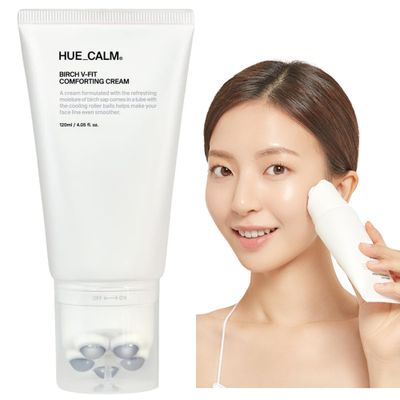 Huecalm Birch V-Shape Face Cream, Anti-Aging Moisturizer for Firming &amp; Lifting - Korean Skincare Gua Sha Cream- Eye &amp; Neck Tightening for Wrinkles, Puffiness &amp; Dark Circles-Vegan K-Beauty (4.05 Fl Oz)