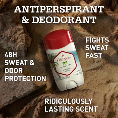 Old Spice Antiperspirant Deodorant for Men, 24/7 Sweat and Odor Protection, Advanced Skin Conditioners, Fiji with Palm Tree Scent, Invisible Solid, 2.6 oz (Pack of 2)