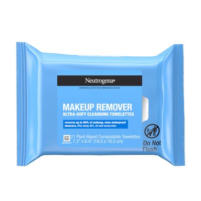 Neutrogena Makeup Remover Wipes, Daily Facial Cleanser Towelettes, Gently Cleanse and Remove Oil &amp; Makeup, Alcohol-Free Makeup Wipes, 21 ct