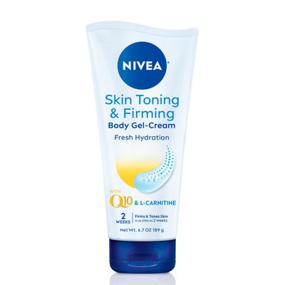 NIVEA Skin Firming and Toning Body Gel Cream with Q10, Firming Body Cream, Moisturizing Skin Cream, 6.7 Oz Tube
