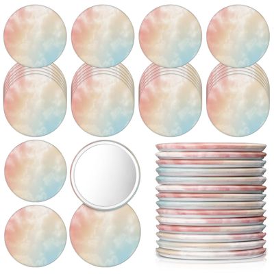 Teenyyou 30 Pcs Small Round Mirrors Bulk Party Favors 2.75 Inch Pastel Compact Mirror Gifts for Women Birthday Appreciation Party Favors Portable Purse Mirrors Games Prizes