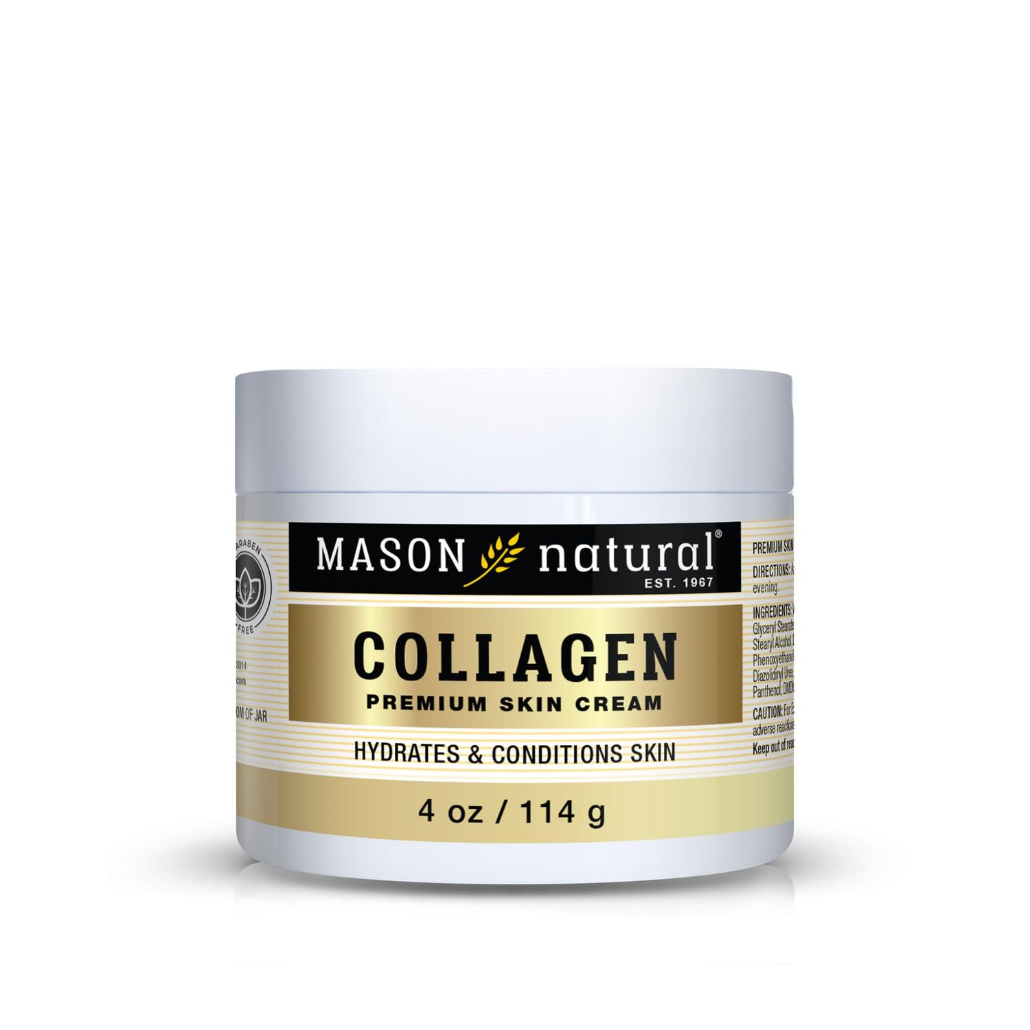 MASON NATURAL Collagen Premium Skin Cream, Womens Anti-Aging Face &amp; Body Daily Moisturizer for Hydration &amp; Firmness, Pear Scent, 4 oz