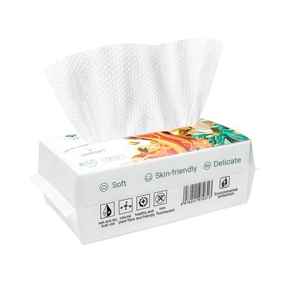 Vivigu Disposable Face Towels - Dry and Wet Dual-Purpose, Thickening Ultra Soft Facial Tissue, Skin-Friendly Cotton Face Towelettes for Cleansing, Skin Care &amp; Makeup Removing, 60 Count