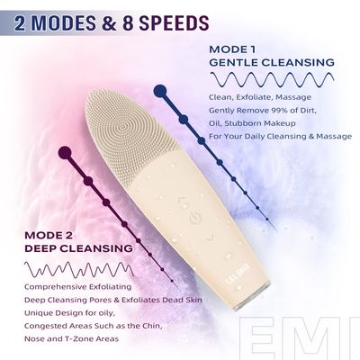 L&amp;L SKIN EMI Facial Cleansing Brush, Face Brush for Deep Cleansing, Ultra Hygienic Soft Silicone Face Scrubber, Rechargeable &amp; Waterproof