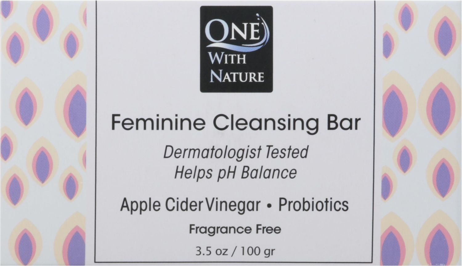 ONE WITH NATURE Fragrance Free Feminine Cleansing Bar, 3.5 OZ