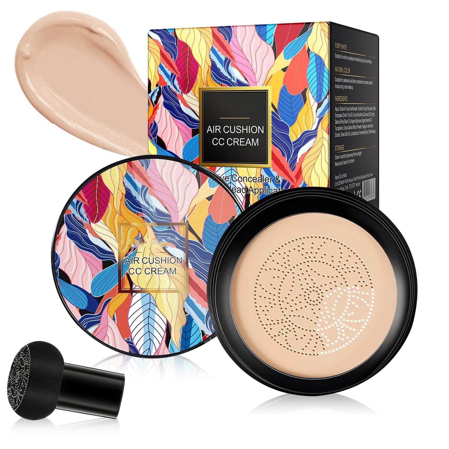 Indicativet Mushroom Head Air Cushion CC Cream, Air Cushion CC Cream Mushroom Head, Indicativet Foundation BB Cream Face Make Up, Long Lasting Matte Moisturizing Concealer (Natural, 1Pcs)