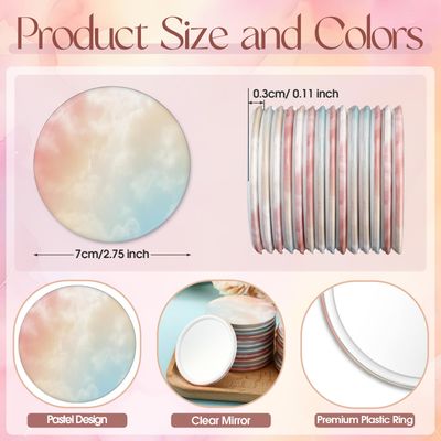 Teenyyou 30 Pcs Small Round Mirrors Bulk Party Favors 2.75 Inch Pastel Compact Mirror Gifts for Women Birthday Appreciation Party Favors Portable Purse Mirrors Games Prizes