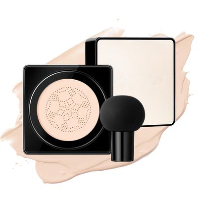 Ursoulney Mushroom Head Air Cushion CC Cream, Long-Lasting Brightening BB Cream Foundation for Face Makeup, Moisturizing Full Coverage Self Adjusting Concealer for Even Skin Tone (Ivory, 1 PCS)