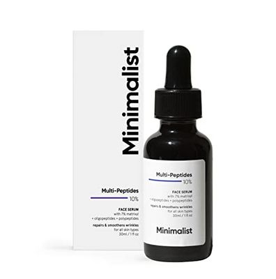 Minimalist Multi Peptide Night Face Serum for Anti Aging with Collagen Boosting | Reduces Wrinkles | Hydrating Serum With 7% Matrixyl 3000 &amp; 3% Bio-Placenta | For Women &amp; Men | 1 Fl Oz / 30 ml