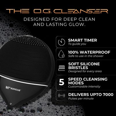 Numour O.G. Cleanser Ultra-Hygienic Facial Cleansing Device for All Skin Types, Waterproof Face Massager | Advanced 5-Speed Smart Memory &amp; Sonic Pulsation Technology for Deep Cleansing