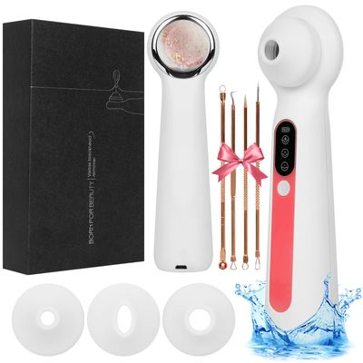 Visual Blackhead Remover Vacuum,3 Adjustment Modes &amp; 3 Silicone Nozzle Blackhead Extractor, Pore Cleaner LED Magnifier, Professional Black Head Extractions Tool, No APP Connection Required.