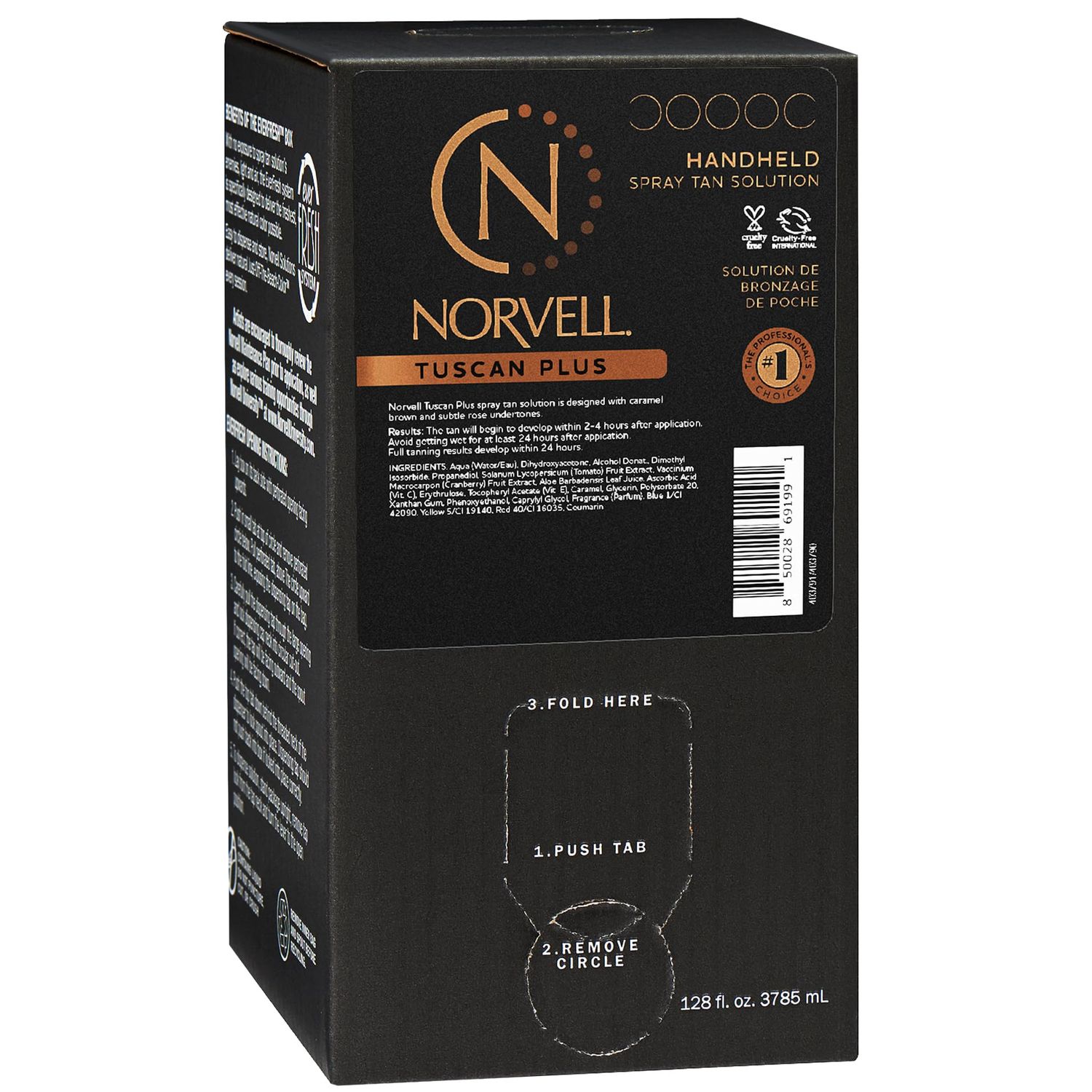 Norvell Tuscan Plus Sunless Tanning Solution, Caramel Brown and Rose Tan, 128 fl oz - Professional Spray Tan Solution for Spray Tan Machine - Long-Lasting Natural Color