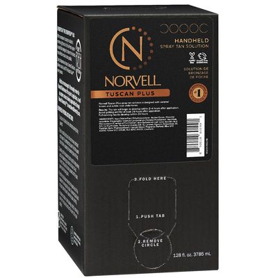 Norvell Tuscan Plus Sunless Tanning Solution, Caramel Brown and Rose Tan, 128 fl oz - Professional Spray Tan Solution for Spray Tan Machine - Long-Lasting Natural Color