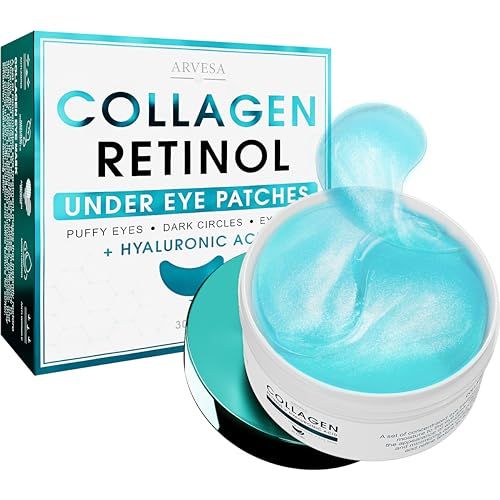 Under Eye Patches For Puffy Eyes And Dark Circles - Retinol Collagen Under Eye Masks - Reduce Wrinkles &amp; Bags - Skin Treatment Pads - Anti Aging Moisturizer Mask For Women Gift - 60 Gel Pads