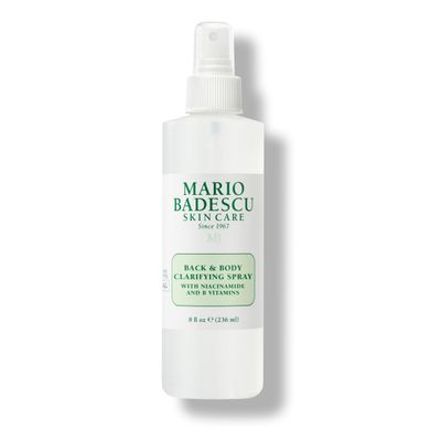 Mario Badescu Back &amp; Body Clarifying Spray - Targets Stubborn Back-Acne and Backne, Rejuvenates Skin with Niacinamide, Zinc-PCA &amp; B Vitamins - Soothes Irritation, Strengthens Skin Barrier, 8 Fl oz