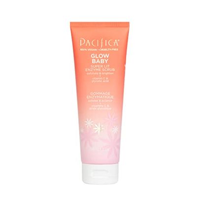Pacifica Beauty, Glow Baby Super Lit Enzyme Face Scrub Exfoliating Face Wash, Vitamin C &amp; Glycolic Acid, Unclog Pores, Brightening, For soft &amp; smooth skin, Microbead Free, Vegan &amp; Cruelty Free