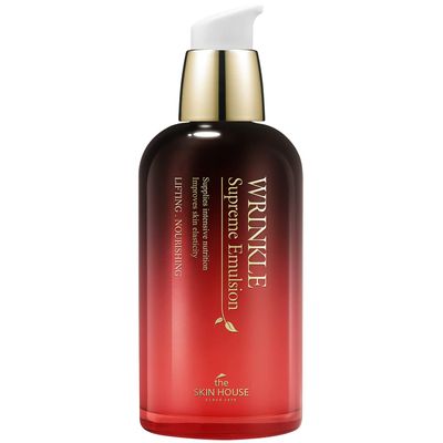 THE SKIN HOUSE Wrinkle Supreme Emulsion 4.40 fl.oz. Korean Red Ginseng, Mushrooms, Adenosine | Fine Lines &amp; Wrinkles, Lightweight, 130ml