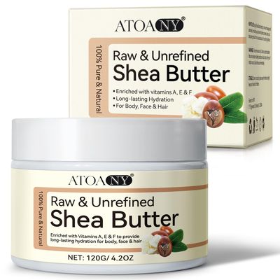 Organic Shea Butter, Raw &amp; Unrefined Shea Butter for Body, Face &amp; Hair, Pure Shea Butter with vitamins A, E &amp; F, Long-Lasting Hydration for Dry Skin, Hair Care, DIY Lip Balm, Natural Moisturizer