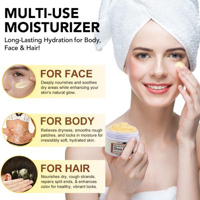 Organic Shea Butter, Raw & Unrefined Shea Butter for Body, Face & Hair, Pure Shea Butter with vitamins A, E & F, Long-Lasting Hydration for Dry Skin, Hair Care, DIY Lip Balm, Natural Moisturizer