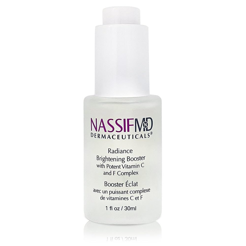 NassifMD Radiance Booster Vitamins C for Face, Brightening serum Dark Spot Remover, Vitamin C with Omega-3 and Squalene Oil