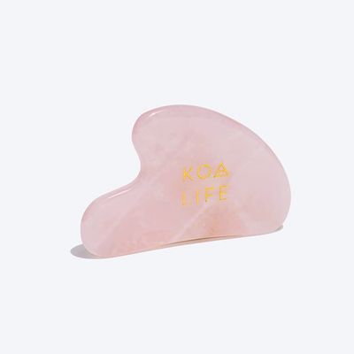 KOA LIFE Rose Quartz Gua Sha - Gua Sha Facial Massage Tool, Lymphatic Drainage, Rose Quartz Face Massager, Detoxifies Skin, Beauty Tool
