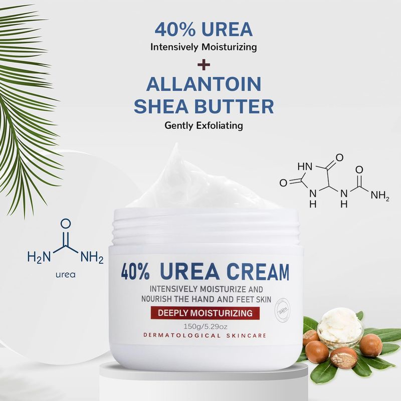 OUKEYA Urea Cream 40 Percent, Urea Foot &amp; Hand Cream for Dry Cracked, 40 per Urea Lotion for Feet Maximum Strength