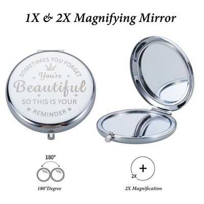 XPENMULBOJA Stocking Stuffers for Women Makeup Mirror Birthday Christmas Compact Mirror Gifts for Girl Daughter Mom Female Friends Inspirational Valentines Ideas for Wife Girlfriend