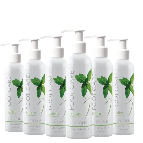 LEUDINE Foot Lotion - Pack of 6 - Foot Care Cream with Arnica, Cocoa Seed Butter, Vegetable Glycerin, Mint - Foot Lotion for Dry Cracked Feet and Calluses - Refreshing and Moisturizing Foot Cream