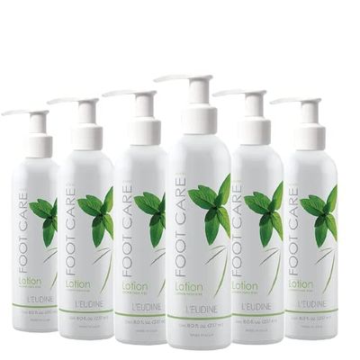 LEUDINE Foot Lotion - Pack of 6 - Foot Care Cream with Arnica, Cocoa Seed Butter, Vegetable Glycerin, Mint - Foot Lotion for Dry Cracked Feet and Calluses - Refreshing and Moisturizing Foot Cream