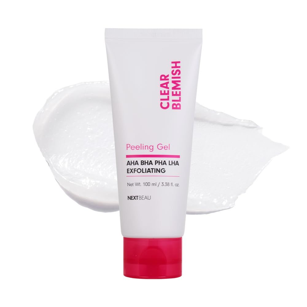 NEXTBEAU Clear Blemish Peeling Gel 3.38 fl.oz. AHA/BHA Facial Scrub &amp; Face Exfoliator Scrub Dead Skin Cell Remover For All Skin Types