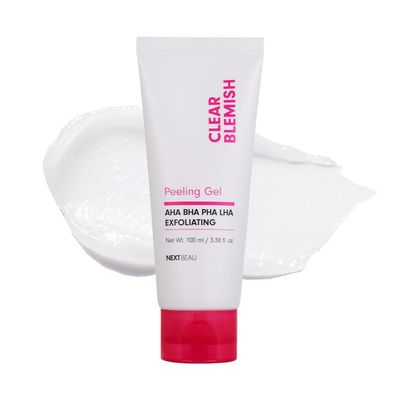 NEXTBEAU Clear Blemish Peeling Gel 3.38 fl.oz. AHA/BHA Facial Scrub &amp; Face Exfoliator Scrub Dead Skin Cell Remover For All Skin Types