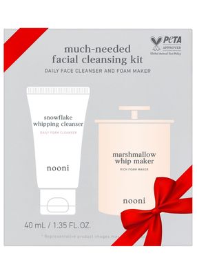 NOONI Korean Facial Cleanser Set - Snowflake Whipping Cleanser Kit | Foam Cleanser &amp; Foam Maker, Remove Impurities, Daily Routine, for All Skin Types, Valentine Skincare Gifts Sets for Women
