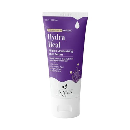 INYVA HydraHeal Moisturizing Face Serum | Enhanced with Vitamin B, Hyaluronic Acid, Algae Extract &amp; Niacinamide| Intensive Hydration &amp; Skin Repair | Soothes &amp; Revitalizes All Skin Types - 100ml