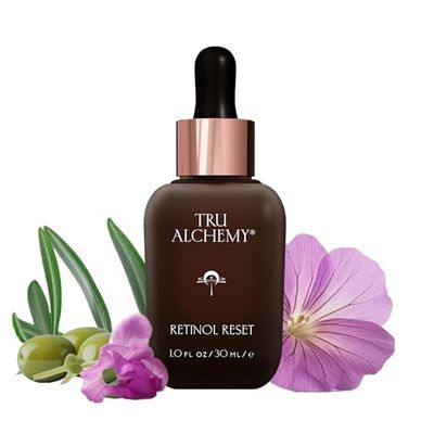 Tru Alchemy Retinol Reset Revitalizing Retinol Serum for face - Wrinkle Appearance Serum &amp; Retinol Cream for Face w/Bakuchiol, Niacinamide for Overnight Renewal w/Long-Term Radiance - 1 fl oz